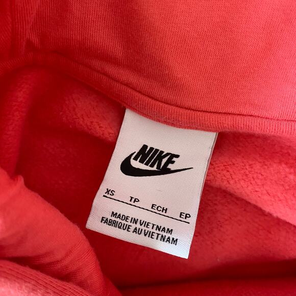 Nike Sportswear Club Fleece Hoodie Pouch Pocket Sweatshirt Pink Logo Size XS - Picture 3 of 6